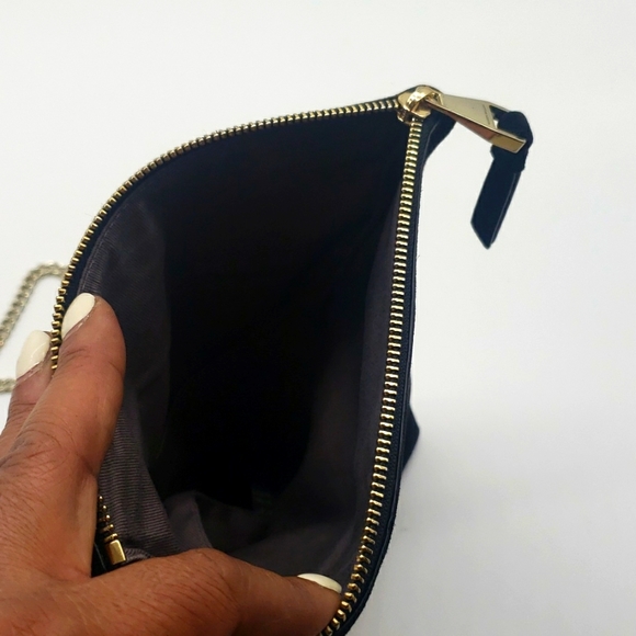 KAREN MILLEN SUEDE BAG WITH CHAIN STRA USED ITEM IN VERY GOOD CONDITION NO ODOR - Picture 3 of 6